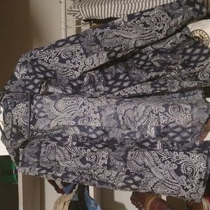 Navy blue paisley button-up